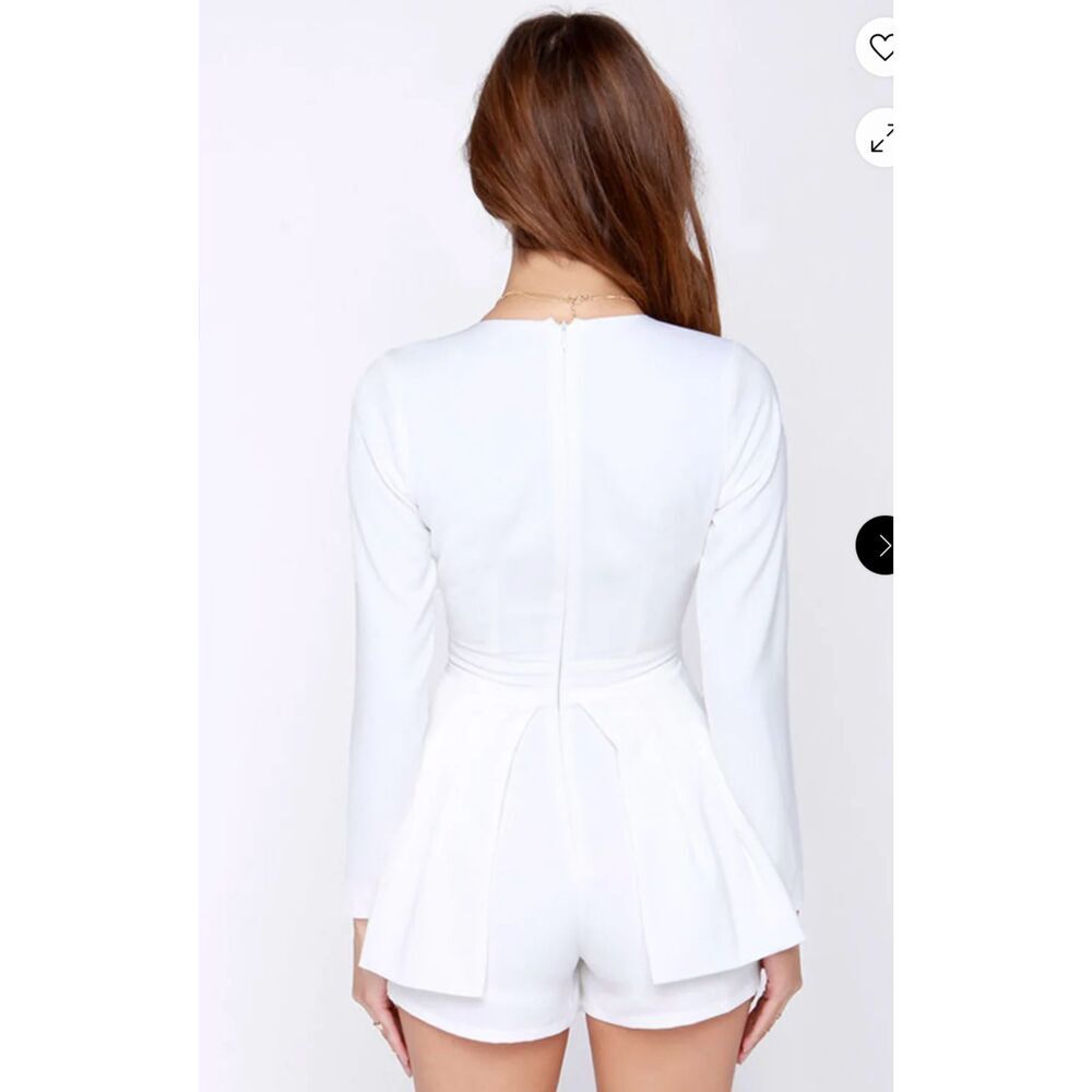 NEW LULUS Lovers + Friends Love Always Ivory Long Sleeve Romper
